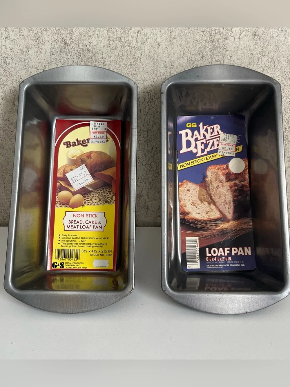Vintage Loaf Pan Bakers Bundle Non Stick Cake Bread Meat Loaf Pan Set of 2 New
